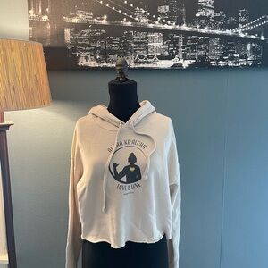 Bella Canvas Cream Graphic Love is Love Hoodie Crop Sweatshirt
